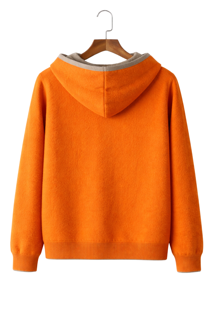 Men's Reversible Wool Zip Hoodie | Two Way Layer With Pockets - image 4