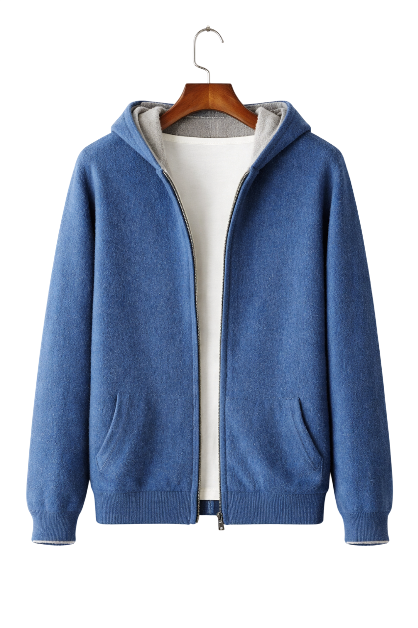 Men's Reversible Wool Zip Hoodie | Two Way Layer With Pockets - image 5