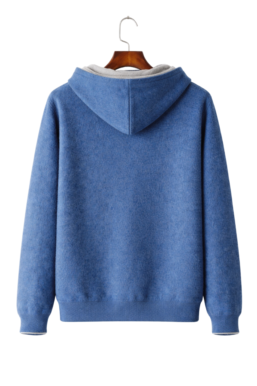Men's Reversible Wool Zip Hoodie | Two Way Layer With Pockets - image 6