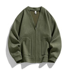 Men's Ribbed Zip Cardigan | Relaxed Knit With Patch Pockets - image 2