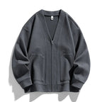 Men's Ribbed Zip Cardigan | Relaxed Knit With Patch Pockets - image 3