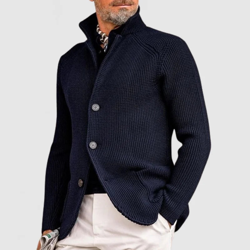 Men's Shawl Collar Cardigan | Ribbed Knit With Pockets - image 2