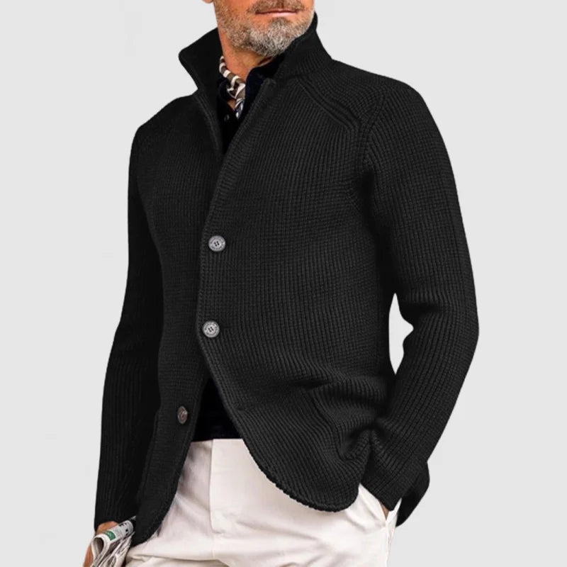 Men's Shawl Collar Cardigan | Ribbed Knit With Pockets - image 3