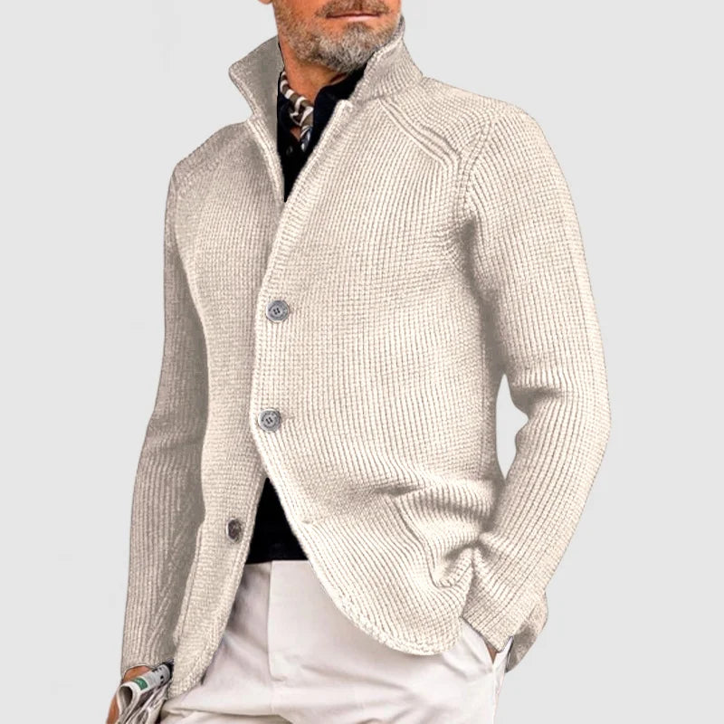 Men's Shawl Collar Cardigan | Ribbed Knit With Pockets - image 4