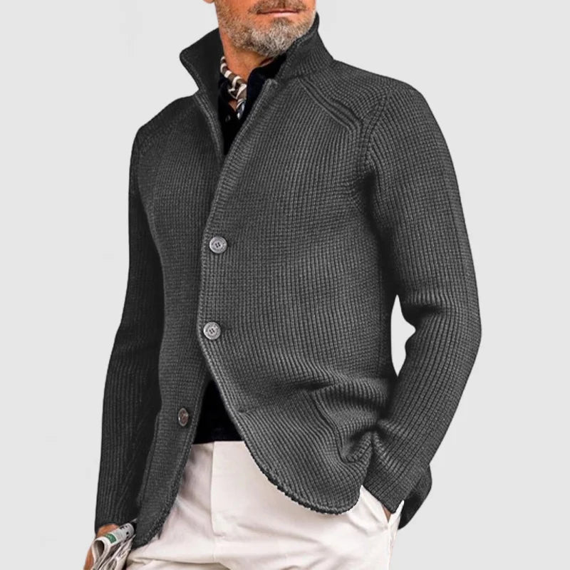 Men's Shawl Collar Cardigan | Ribbed Knit With Pockets - image 5