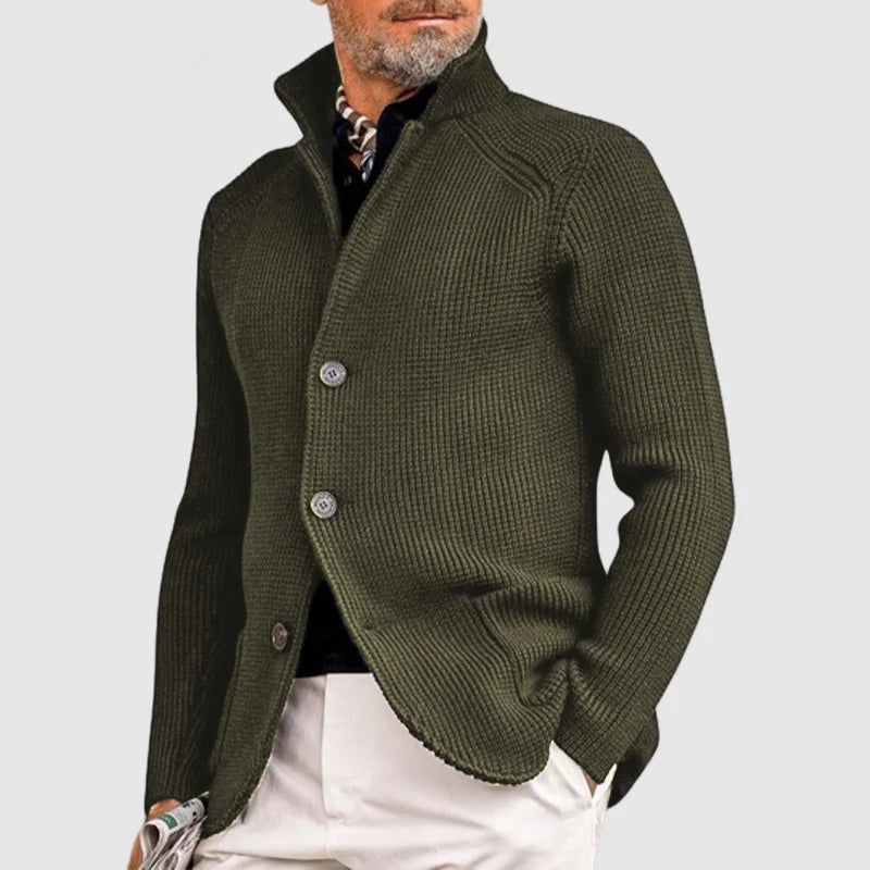 Men's Shawl Collar Cardigan | Ribbed Knit With Pockets - image 7