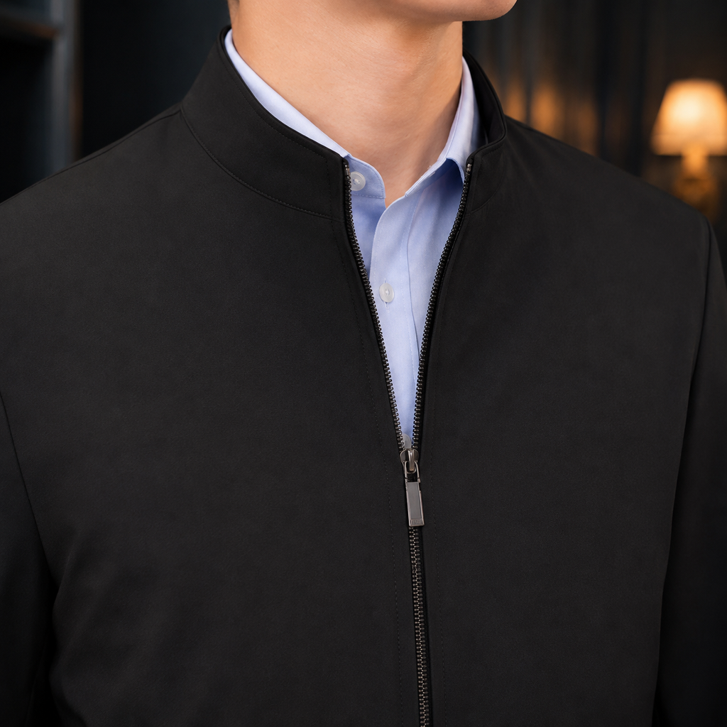 Stand-Collar Jacket additional view 2 showing the stand collar and clean full-zip front