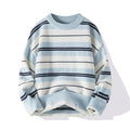 Men's Stripe Sweater | Soft Cotton Blend Crew Neck Knit - image 1