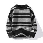 Men's Stripe Sweater | Soft Cotton Blend Crew Neck Knit - image 2