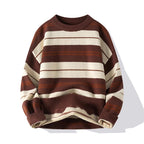 Men's Stripe Sweater | Soft Cotton Blend Crew Neck Knit - image 3