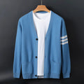 Men's Striped Sleeve Cardigan | Button Front Knit - image 1