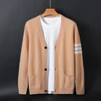 Men's Striped Sleeve Cardigan | Button Front Knit - image 2