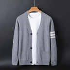 Men's Striped Sleeve Cardigan | Button Front Knit - image 3