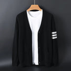 Men's Striped Sleeve Cardigan | Button Front Knit - image 4