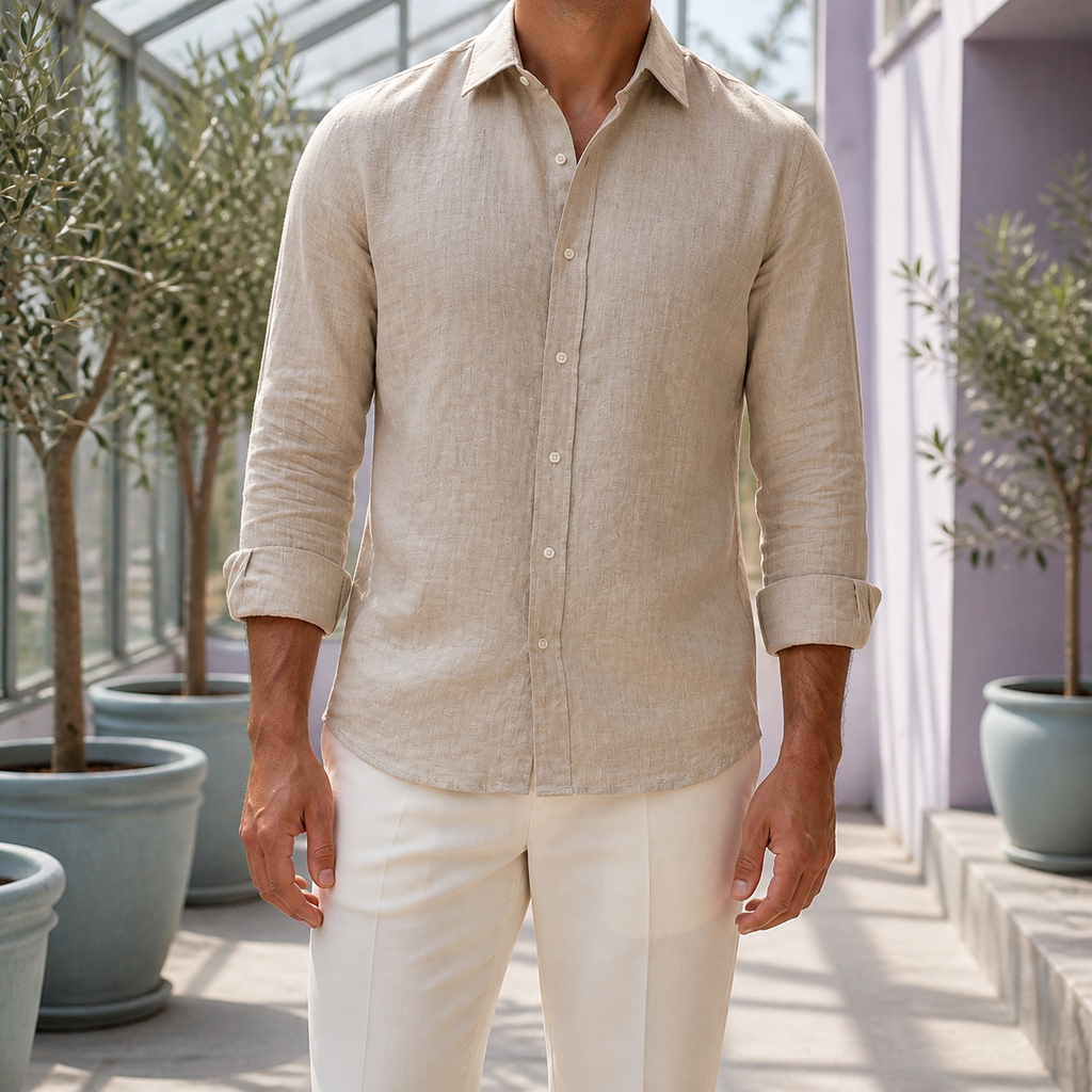 Beige shirt front view