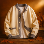 Men's Two Tone Cardigan | Heavyweight Button Front Knit - image 1
