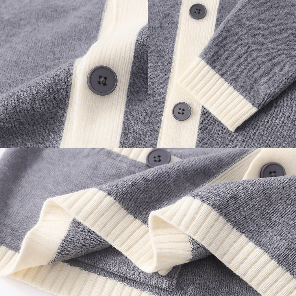Men's Two Tone Cardigan | Heavyweight Button Front Knit - image 5