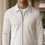 Zip Jacket additional view 7 showing the fine waffle texture and pointed collar