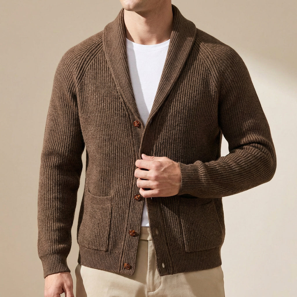 Men's Wool Cardigan | Tailored Lightweight Textured Layer - image 3