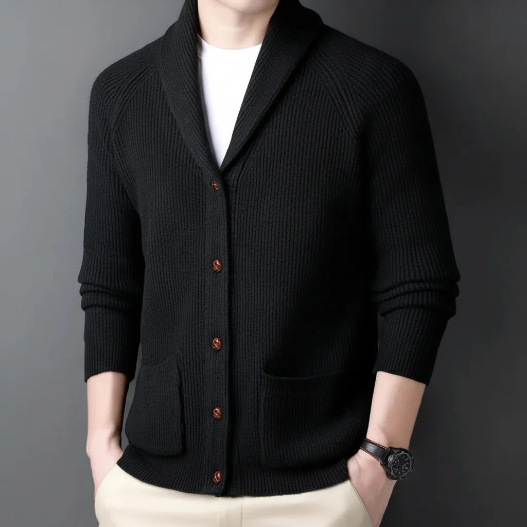 Men's Wool Cardigan | Tailored Lightweight Textured Layer - image 8