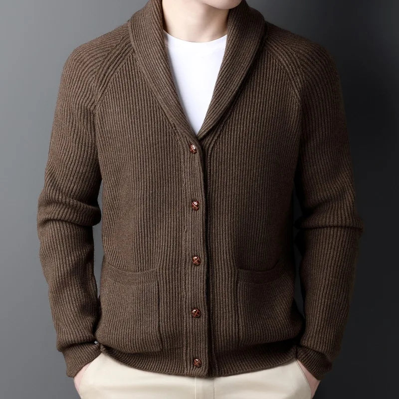 Men's Wool Cardigan | Tailored Lightweight Textured Layer - image 9