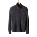 Men's Wool Zip Mock Neck | Structured Full Zip Knit - image 1