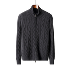 Men's Wool Zip Mock Neck | Structured Full Zip Knit - image 1