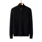 Men's Wool Zip Mock Neck | Structured Full Zip Knit - image 2