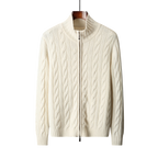 Men's Wool Zip Mock Neck | Structured Full Zip Knit - image 3