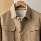 Workwear Jacket detail view 2 showing the brushed finish and four pocket layout.