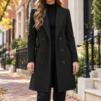 Black overcoat worn on a Washington DC street.