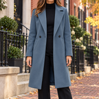 Blue overcoats worn on a Washington DC street.