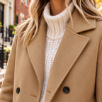 Close-up of the overcoats showing the collar and fabric texture.