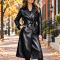 Black womens jacket worn on a Washington DC street.