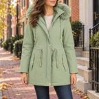 Light green parka worn on a Washington DC street.