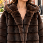 Close-up of the overcoats showing the collar and fabric texture.