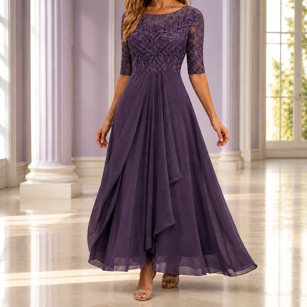 Purple midi dress