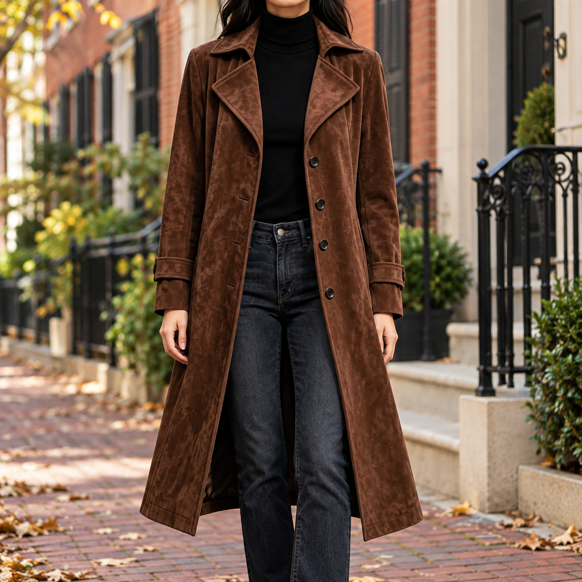 Brown overcoat worn on a Washington DC street.