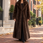 Dark Brown overcoats worn on a Washington DC street.