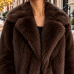 Close-up of the overcoats showing the collar and fabric texture.