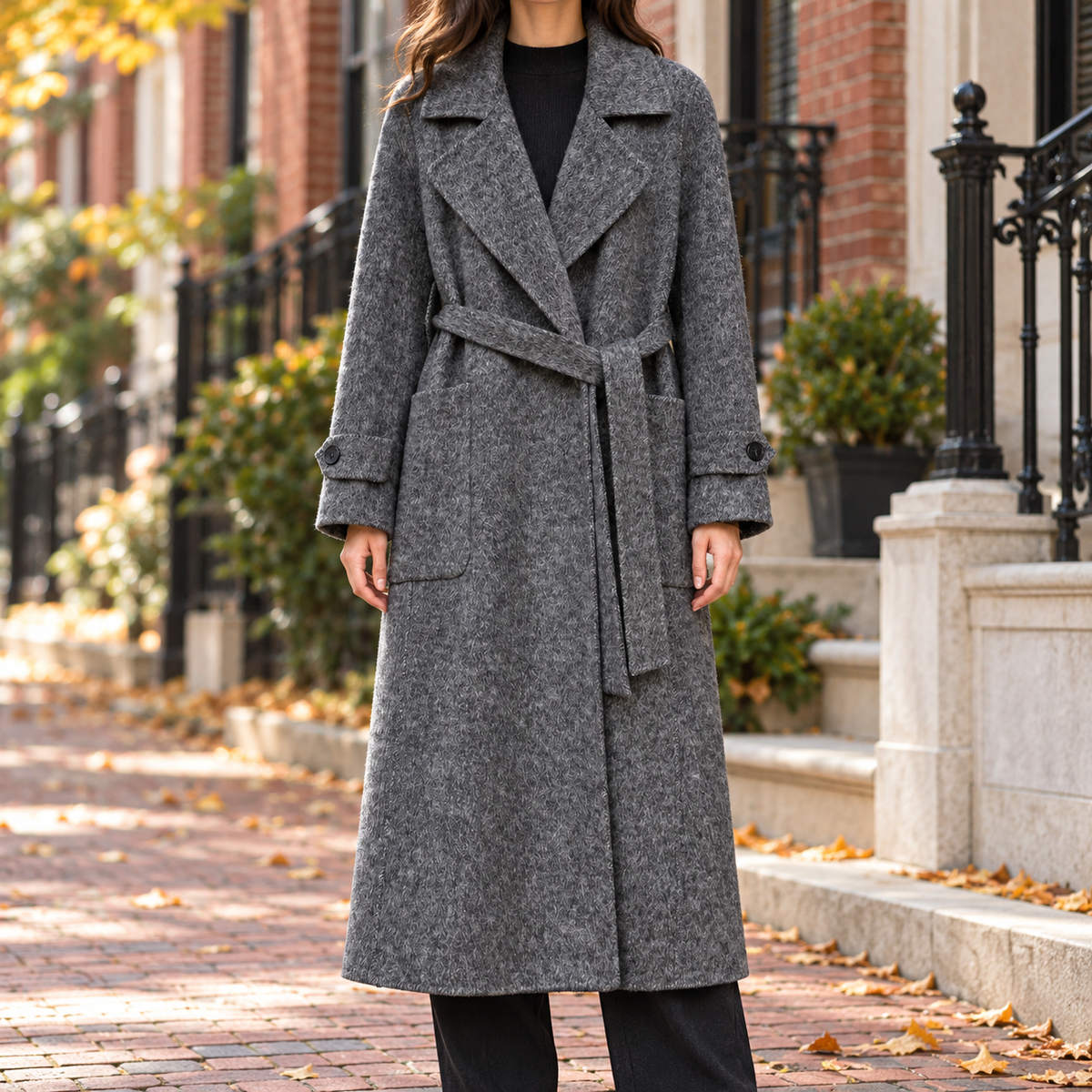 Dark Gray overcoats worn on a Washington DC street.