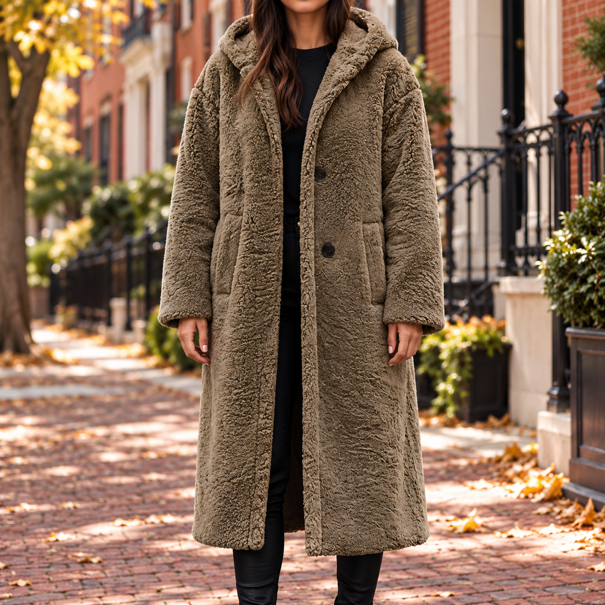 Khaki overcoats worn on a Washington DC street.