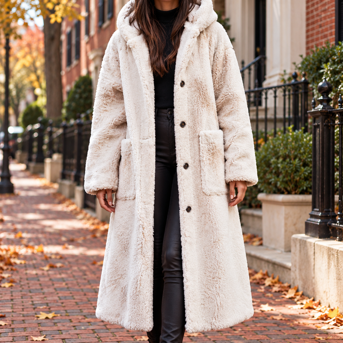 White overcoats worn on a Washington DC street.