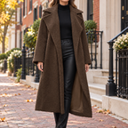 Dark Brown overcoats worn on a Washington DC street.