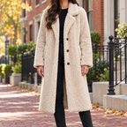 Apricot overcoats worn on a Washington DC street.