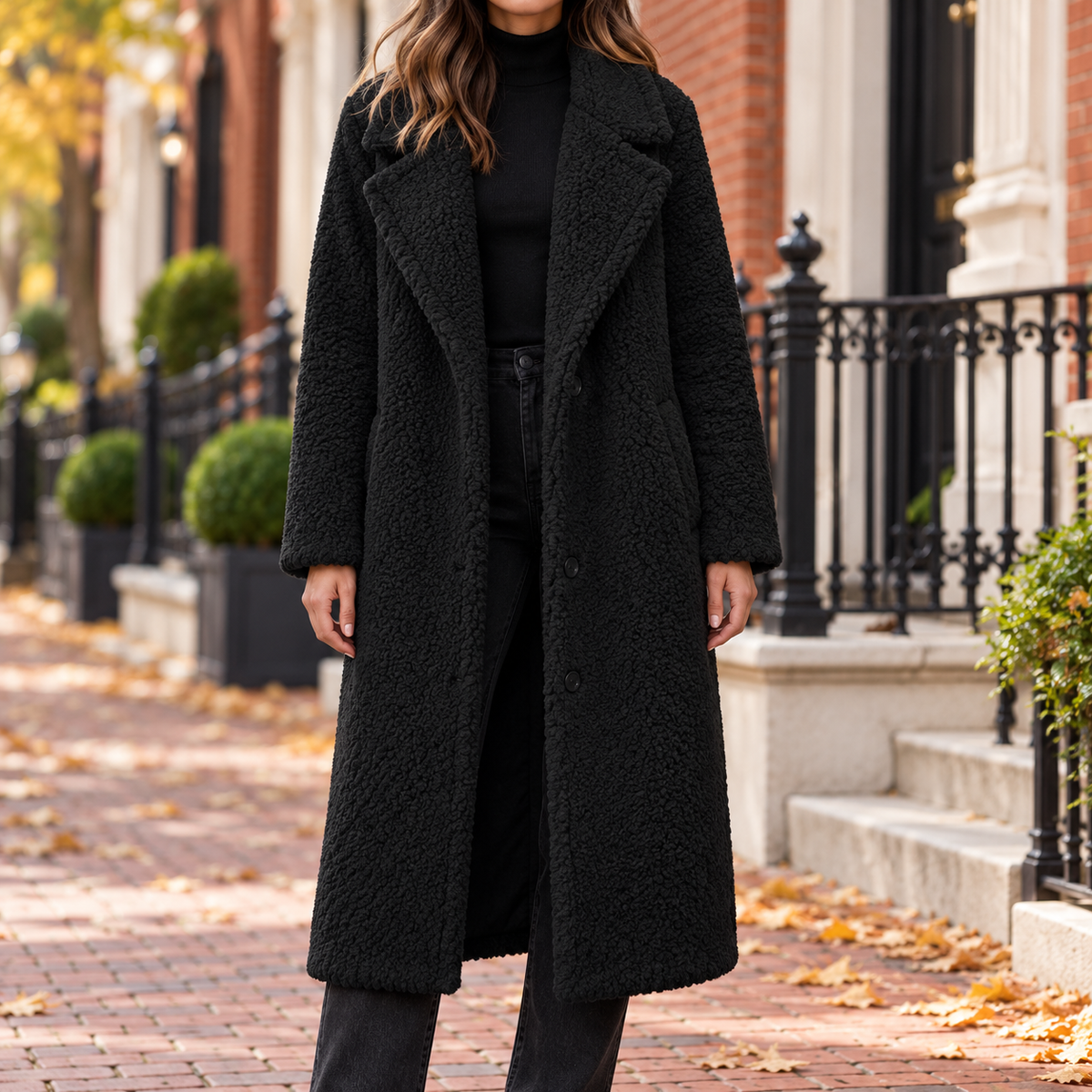 Black overcoats worn on a Washington DC street.