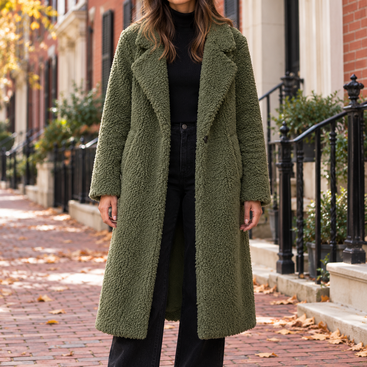 Army Green overcoats worn on a Washington DC street.