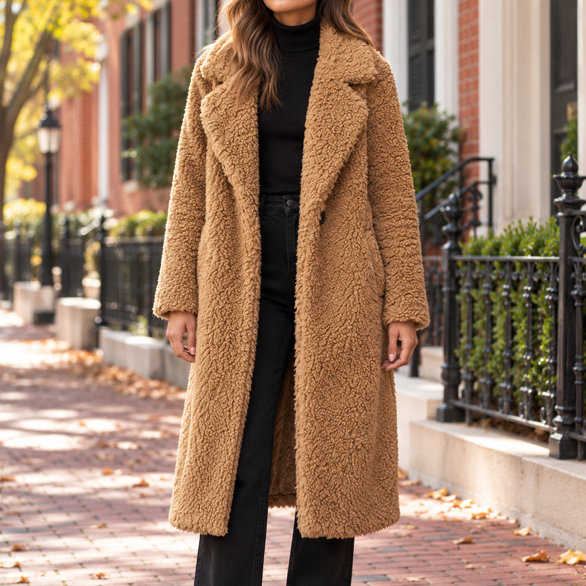 Camel overcoats worn on a Washington DC street.