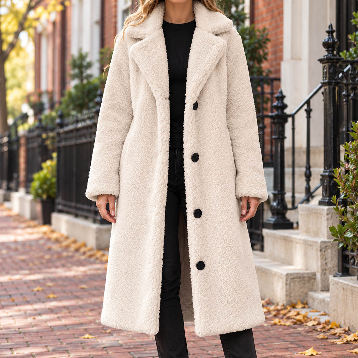 White overcoats worn on a Washington DC street.