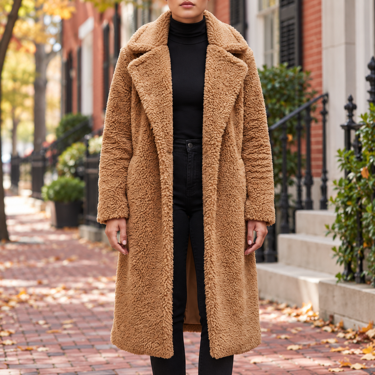 Camel overcoats worn on a Washington DC street.